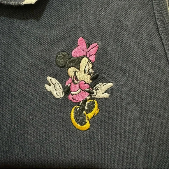 Women’s  Disney Brand Vintage 90’s Minnie Mouse Collared Navy Tank Top Size: M - Picture 5 of 15